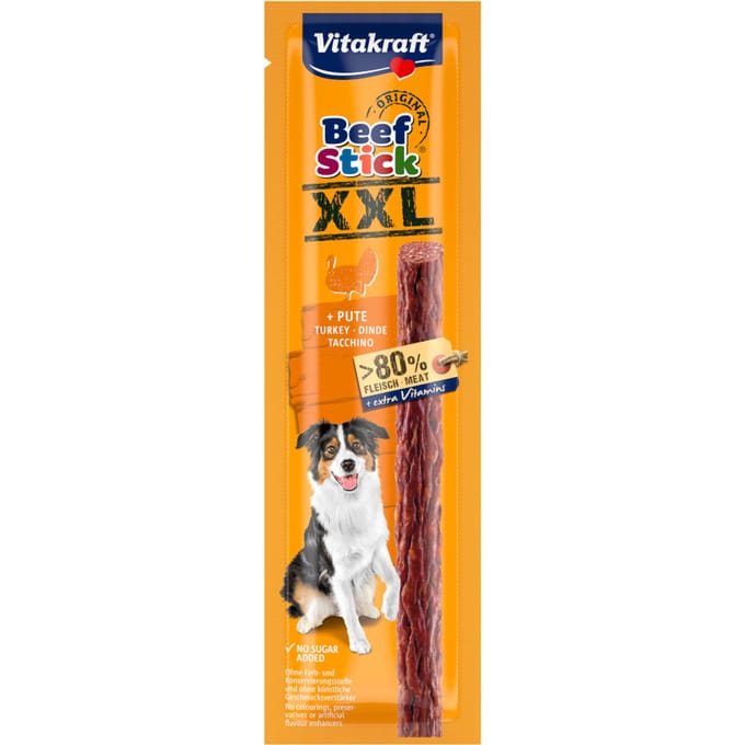 30g met kalkoen Vitakraft Rundvlees stick XXL hondensnacks