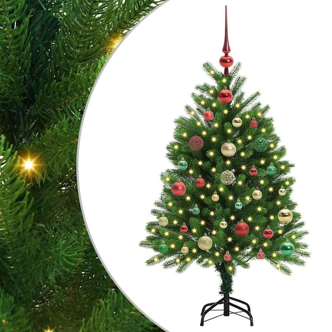 vidaXL - Kerstboom - met - 150 - LED - met - standaard - Groen - 120 - cm - PE