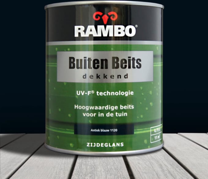 Rambo Buiten Beits Dekkend - 0,75 liter - Antiekblauw