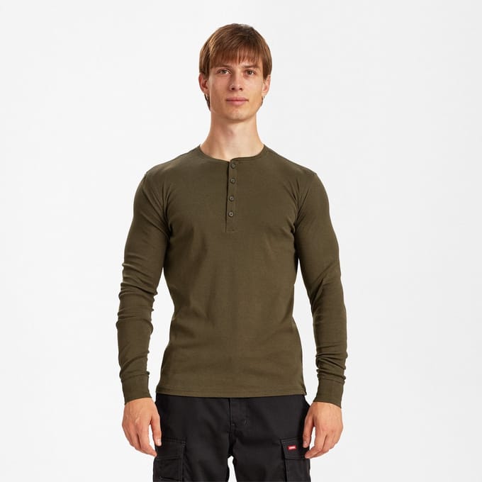 Engel Extend Grandad T-shirt met lange mouwen 9257-565 - Forest Green - M