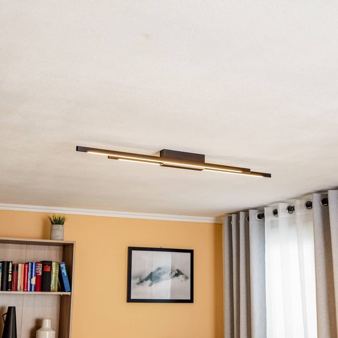 Quitani Talon LED plafondlamp 2-lamps zwart geanodiseerd