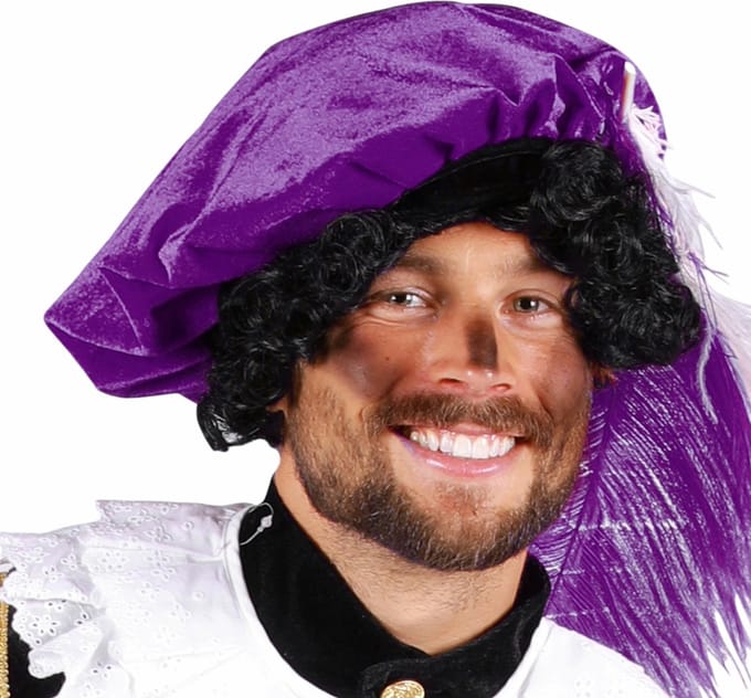 Piet Baret - Volwassenen - Paars - Polyester - Zonder Veren