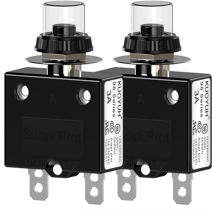 Thermostaat Zekering met Drukknop Herstel 3A 125/250V AC voor Elektrische Circuits