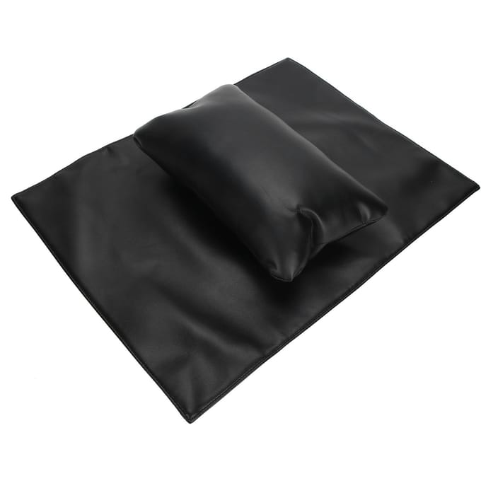 Oreiller à main pour nail art imperméable support à main pour manucure amovible coussin tapis repose-mains noir noir