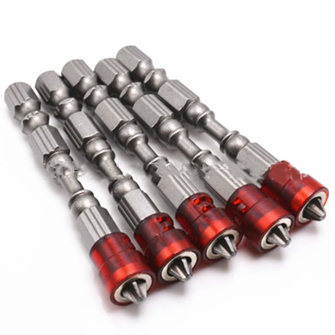 10 Stuks Schroevendraaierbits 65mm Lang Sterk Magnetisme Anti-Slip Kruiskopschroevendraaierbit Rood