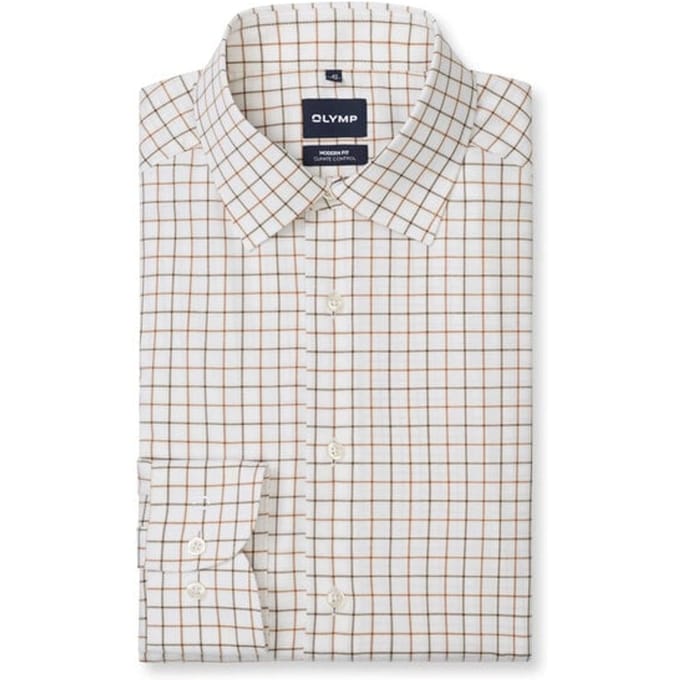 OLYMP Luxor 24/Seven Overhemd, Modern Fit, New Kent, Nougat