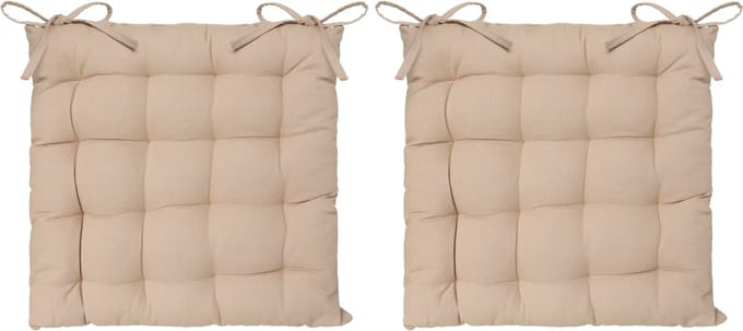 Atmosphera Tuintoelkussen - 4x - beige - katoen - 38 x 6 cm - zitkussen
