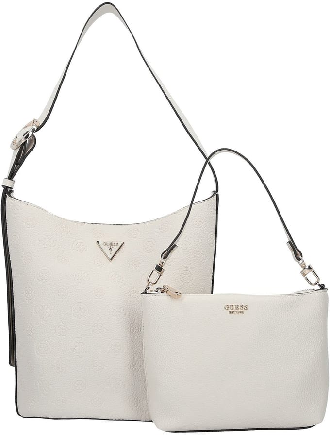 GUESS schoudertas accessoiretas Cresidia II Bucket Bag Bone Logo crème