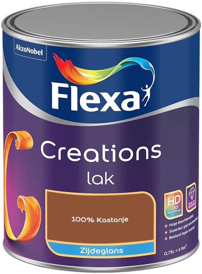 Flexa - Creations Lak Zijdeglans - 100% Kastanje - Mengverf - 750 Ml