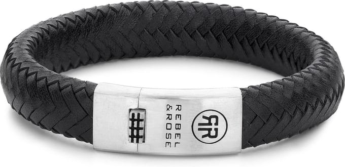 Rebel&Rose armband - Braided Oval 925 - Magnificant Black