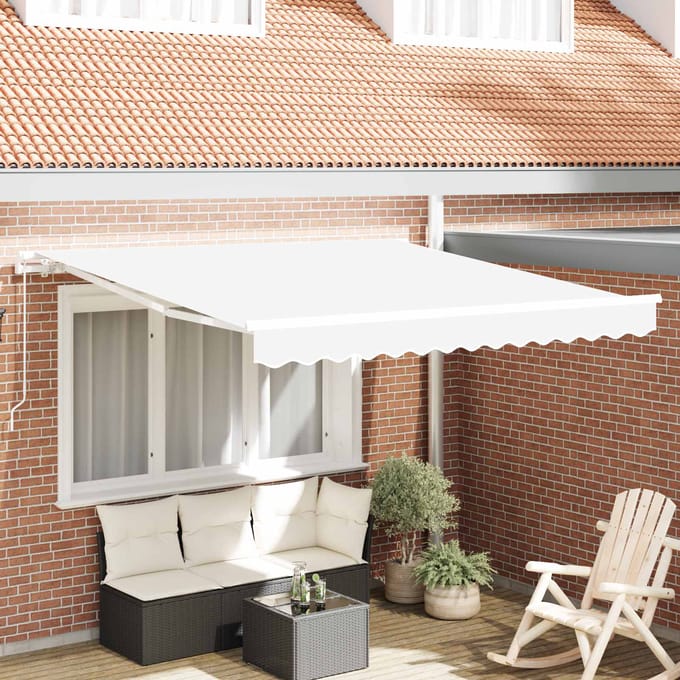 vidaXL - Uitschuifbare - luifel - Wit - 300 - x - 250 - x - 165 - cm