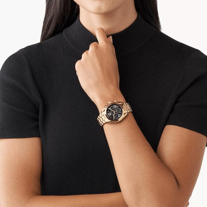 Michael Kors Bradshaw MK6959 36mm Gouden RVS Dames Chronograaf Horloge