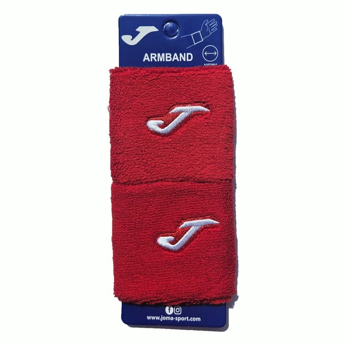 JOMA small polsband / wristband - rood / wit - 2stuks