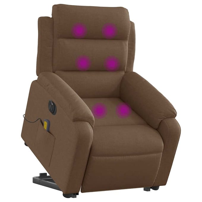 vidaXL - Sta-op-massagestoel - elektrisch - verstelbaar - stof - bruin