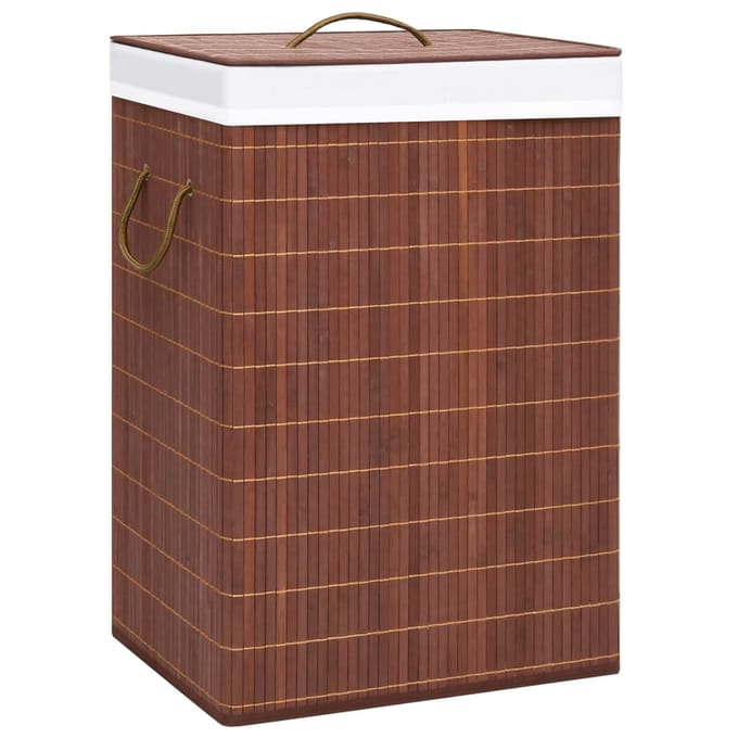 vidaXL - Wasmand - met - 2 - vakken - 72 - L - bamboe - bruin