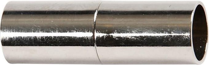 Magnetische sluiting, L: 20 mm, gatgrootte 5 mm, verzilverd, 2 stuk