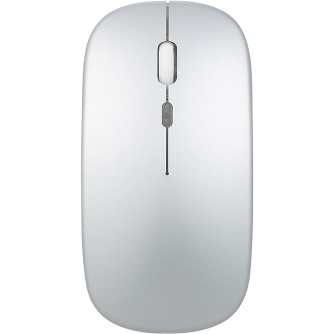 2.4G BT 5.0 draadloze slanke oplaadbare muis Minder ruis 3 instelbare DPI 7-kleuren ademend licht With Light zilver