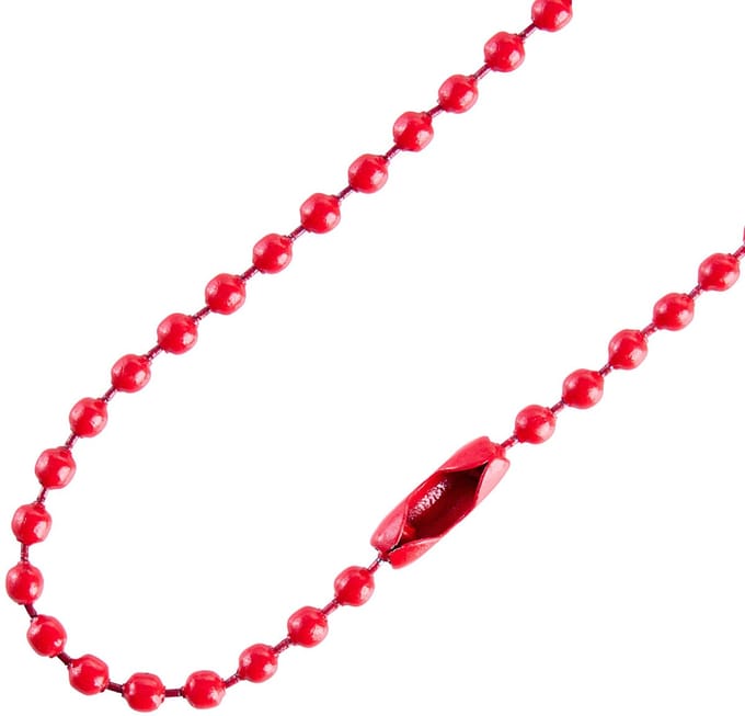 10 stuks - 10 cm - Kogelketting met sluiting / kogeldiameter 2,4 mm - Rood