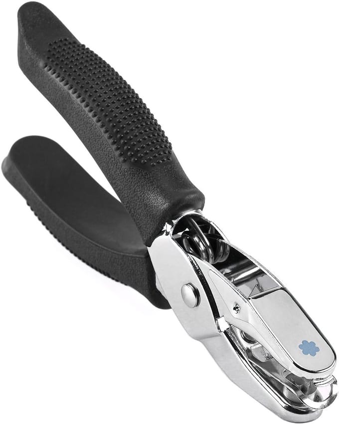 Vaessen Creative Pons - Ponstang Bloem - 6 x 6 mm - Zwart - Ergonomische Grip