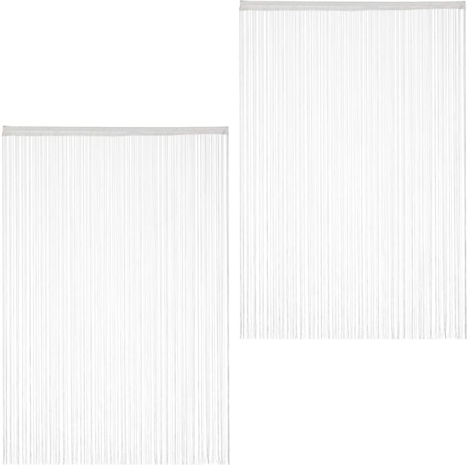 2 x draadgordijn wit, inkortbaar, tunnel, voor deuren & ramen, vitrage, 145x245, white