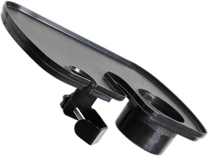 Microfoonstandaard Dienblad - Accessoire Plank - Live Uitzending - Sterke Bevestiging - 30x20 cm - Zwart