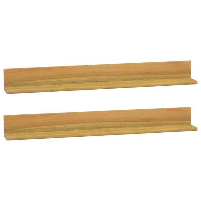 vidaXL - Wandschappen - 2 - st - 90x10x10 - cm - massief - teakhout