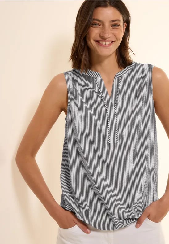 Seersucker blouse top