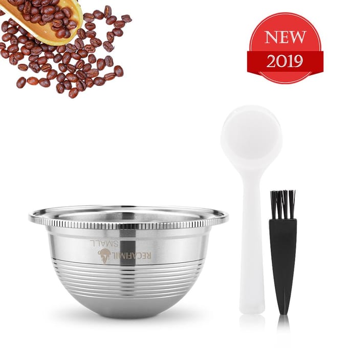 RVS Koffie Capsules Vertuoline GCA1 Pods Filters Cup 70ml/230ml zilver