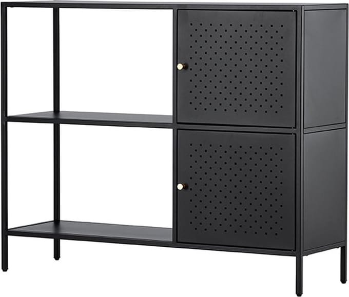 Salta dressoir 2 deuren, 2 planken zwart.