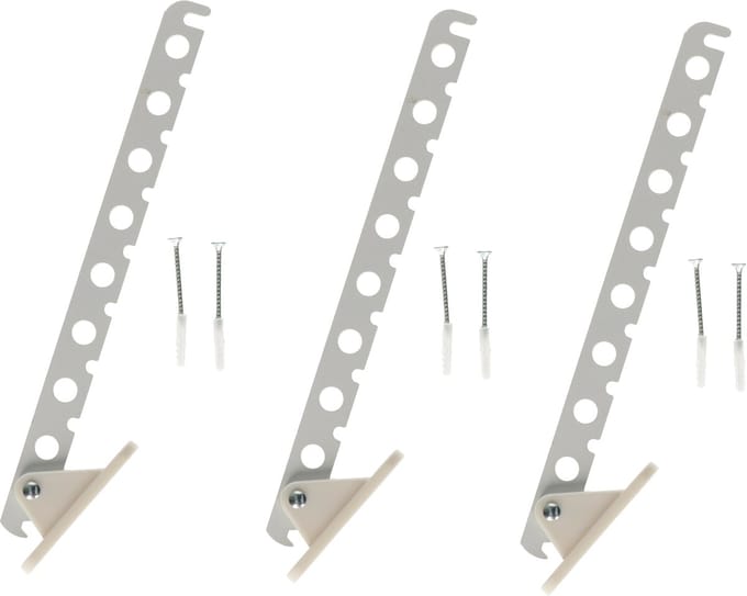 Bellatio Design Kledinghaak - 3x - inklapbaar - metaal - wit - 33 cm - kledinghanger