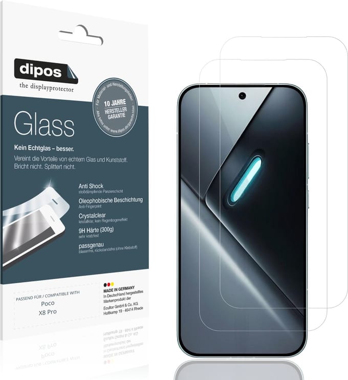 dipos – 2x Pantserfolie geschikt voor Poco X8 Pro | 9H Screenprotector