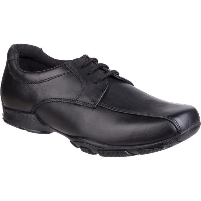 Hush Puppies Vincente Senior Leer Jongens Zwarte Loafers