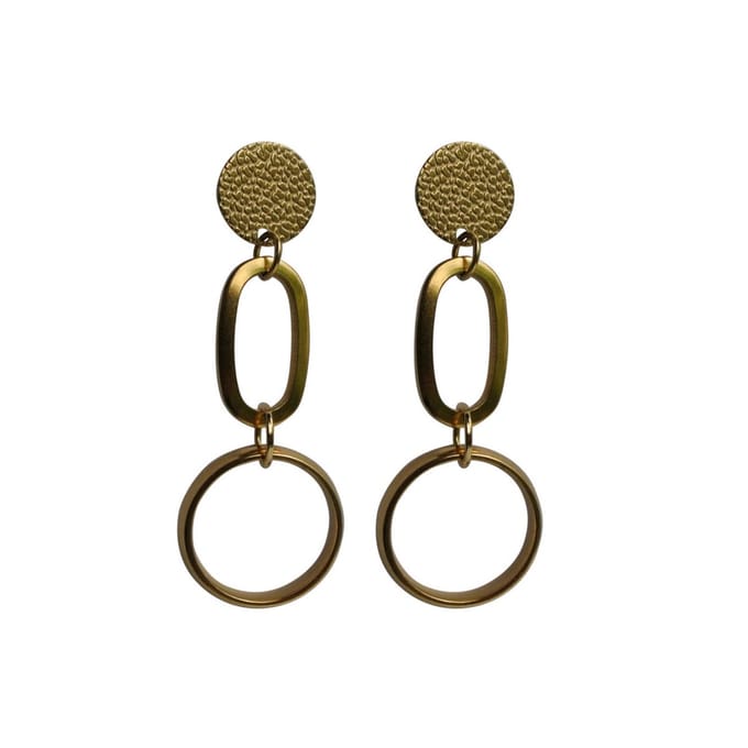 FlowJewels - statement oorbellen - stainless steel - goud kleurig