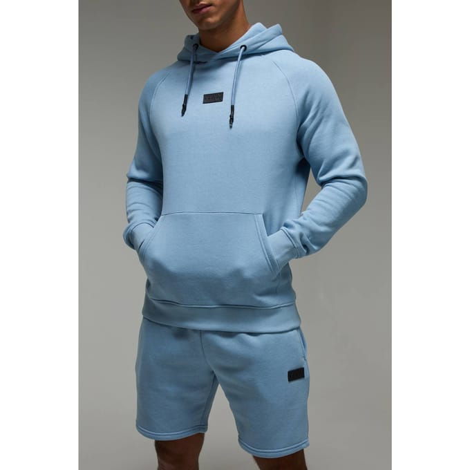 Regular Fit Man Active Hoodie & Short Tracksuit | Blue | Size Medium