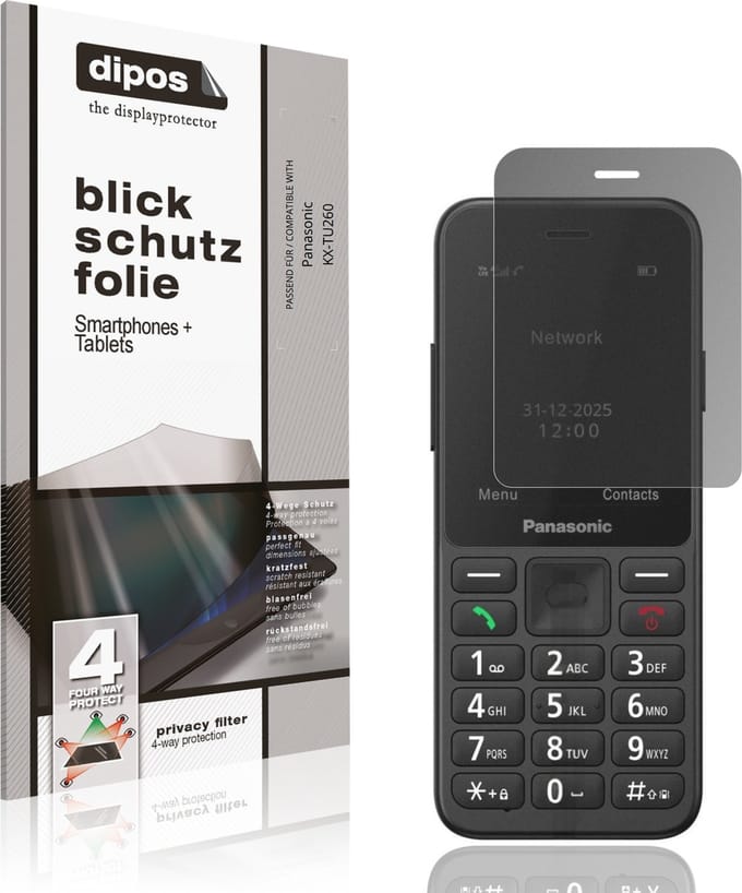 dipos – Matte Privacy Screenprotector geschikt voor Panasonic KX-TU260 | Anti-Spy Beschermfolie