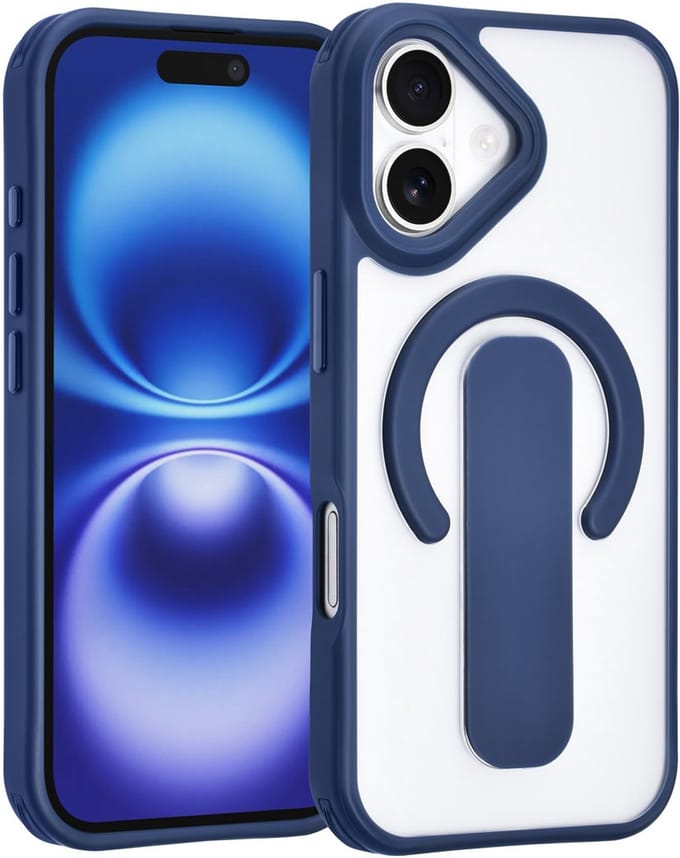 TUNIQ Anti-shock Back cover voor iPhone 17 - Ingebouwde Ringstand - Blauw