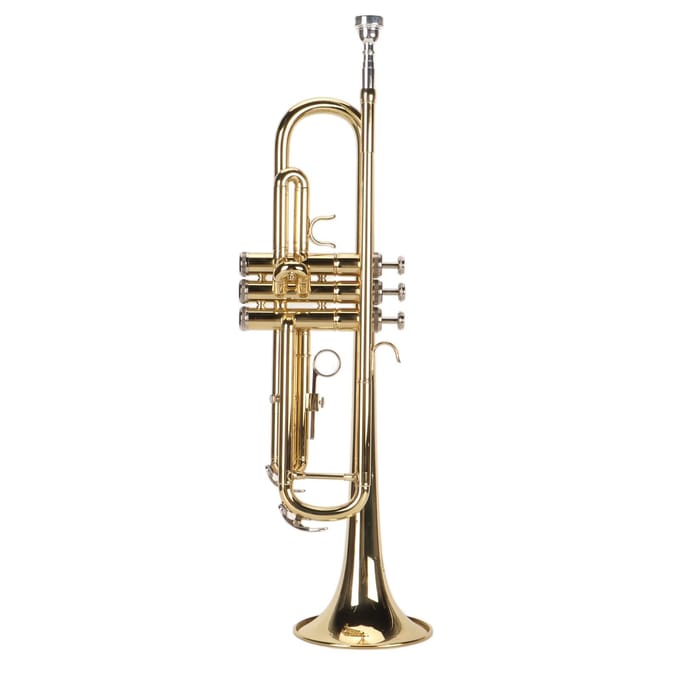 Ensemble de trompettes en si bémol avec embouchure, trompette basse nickelée, instrument à vent pour étudiant débutant or