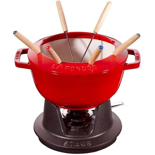 STAUB SPECIALITIES - Fondue set - Ø 200mm - gietijzer - kersenrood