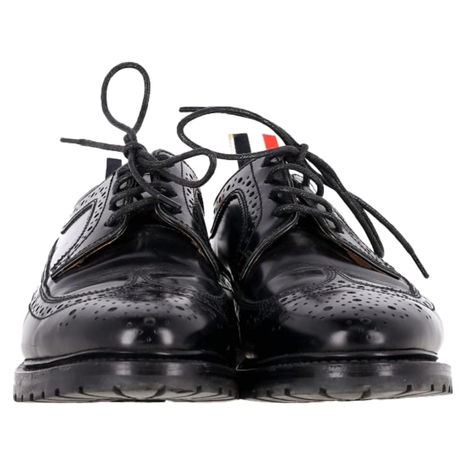 Thom Browne Classic Longwing Brogues in Zwart Leer