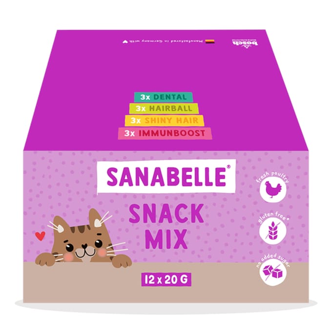 12x20g Sanabelle Snack Mix 4 Varianten Katzensnacks