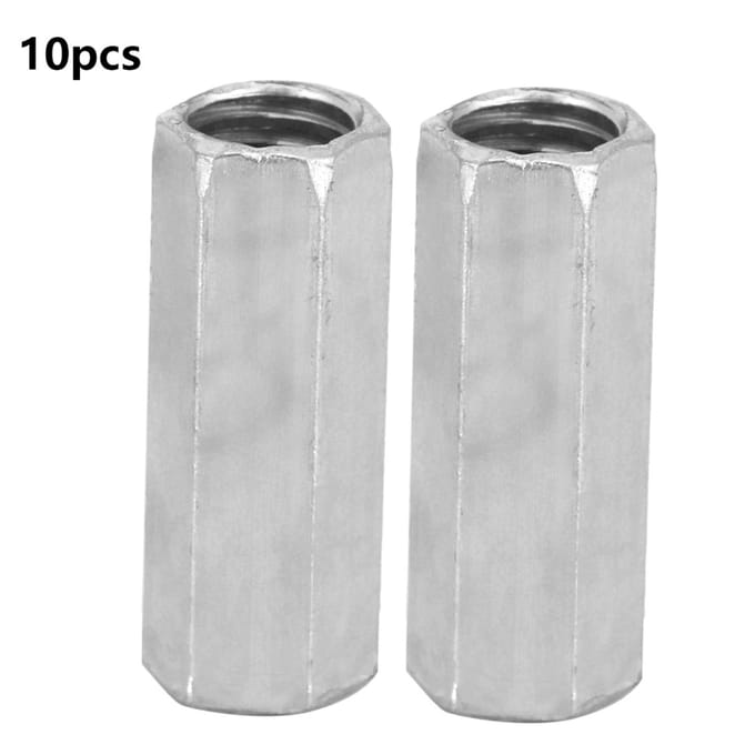 10 stuks M8 Lange Stangmoer Zeskant Zeskantige Hulsmoer Afstandhouder Schroefdraadbevestigingsmiddelen (M8*28)