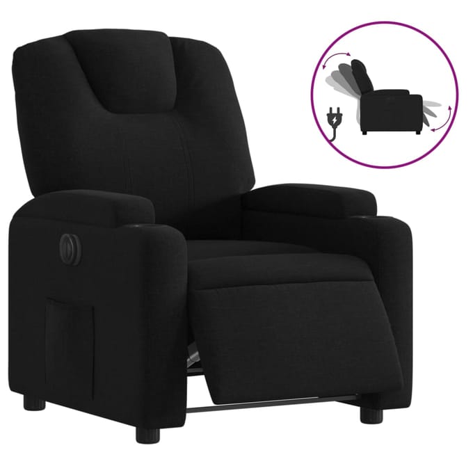 vidaXL - Fauteuil - verstelbaar - elektrisch - stof - zwart