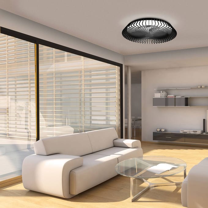 Mantra Iluminación Smart LED plafondventilator Himalaya, zwart, DC, stil