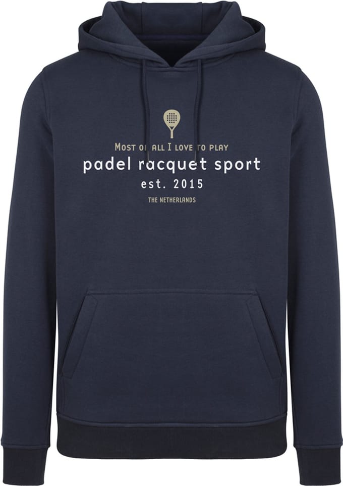 Donkerblauwe unisex padel hoodie