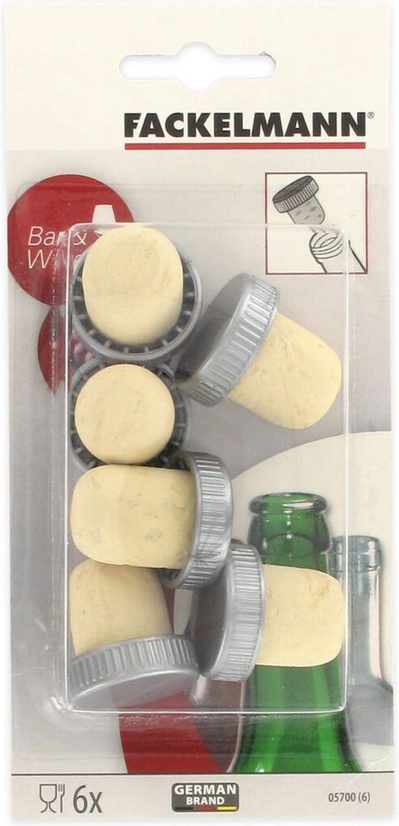 Set van 6 kurkstoppen Fackelmann Bar Concept