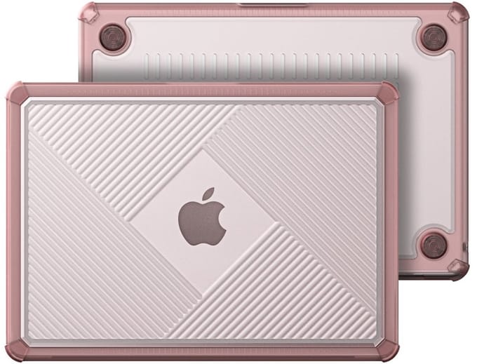 Dux Ducis Geschikt voor MacBook Pro 14 inch (2021-2026) Armor Pattern cover hoes - case - Roze