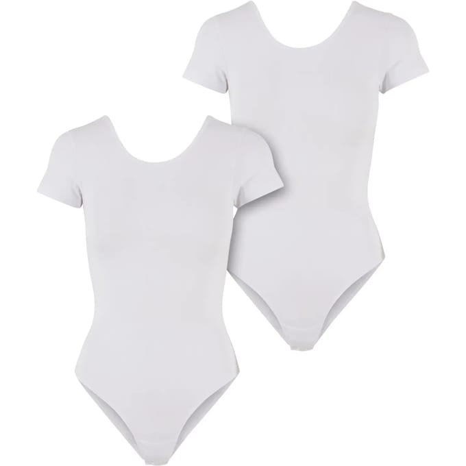 Urban Classics - Organic Stretch Jersey 2Pack Bodysuit - M - Wit/Wit