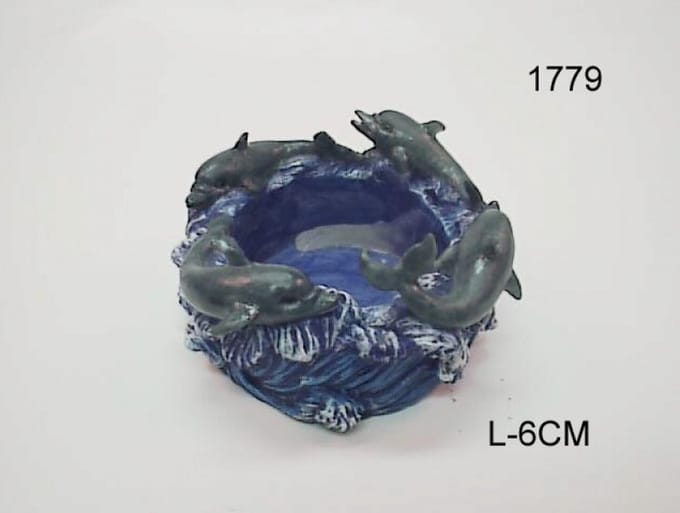Waxinelichthouder Dolfijnen – Polystone – 8 cm – Sfeerverlichting