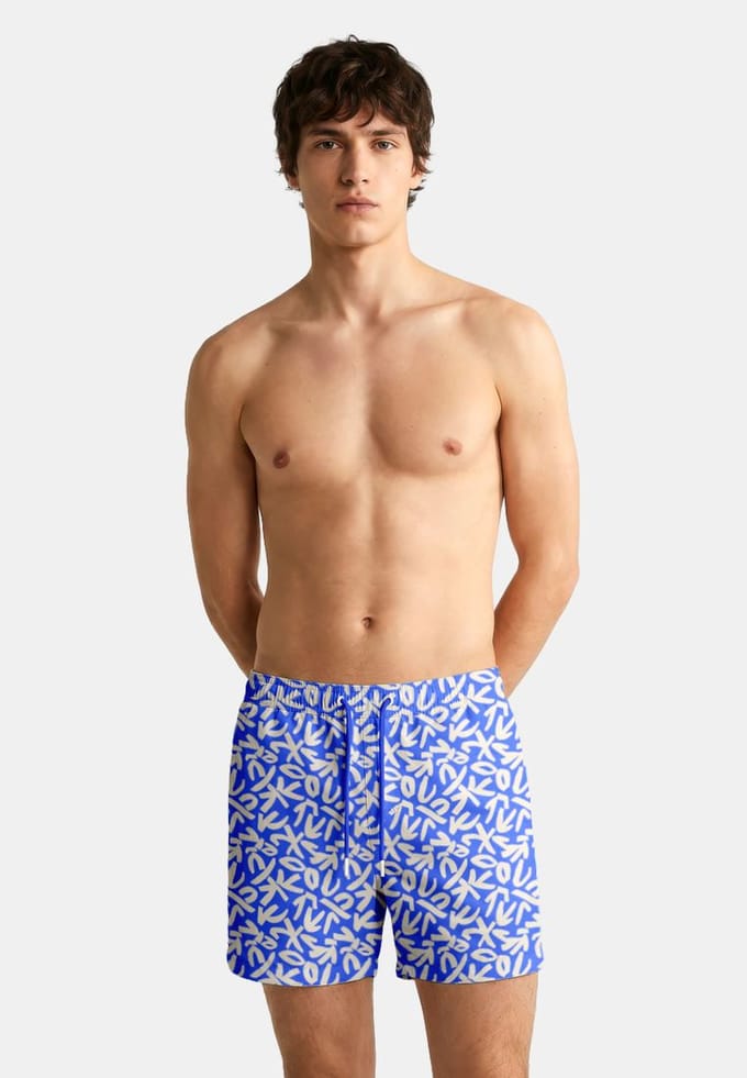 "Blue Geometric" Zwemshorts