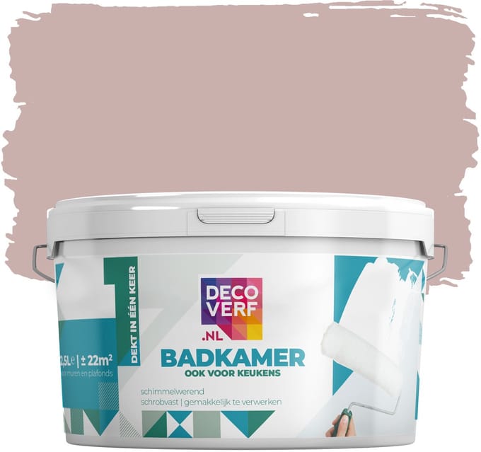 Decoverf badkamer verf oudroze, 2.5L